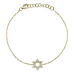 Shy Creation Yellow Gold Diamond Star of David Bracelet Shy Creation Yellow Gold Diamond Star of David Bracelet