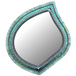 Zetamari Mosaic Artworks Leaf Mirror - Seafoam  Zetamari Mosaic Artworks Leaf Mirror - Seafoam