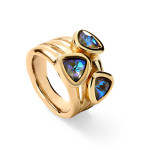 UNOde50 Ser Camaleonica Three Stone Ring - Gold UNOde50 Ser Camaleonica Three Stone Ring - Gold