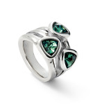 UNOde50 Ser Camaleonica Three Stone Ring - Silver