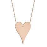 Shy Creation Rose Gold Diamond Pave Heart Necklace - Extra Large Shy Creation Rose Gold Diamond Pave Heart Necklace - Extra Large