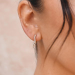 Shy Creation Diamond Double Wave Earrings Shy Creation Diamond Double Wave Earrings