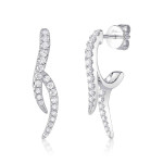 Shy Creation Diamond Double Wave Earrings Shy Creation Diamond Double Wave Earrings