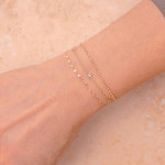 Shy Creation Diamonds by the Yard Faceted Ball Chain Bracelet in Yellow Gold