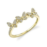 Shy Creation Diamond Butterflies Ring in Yellow Gold