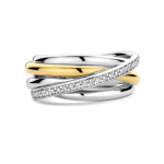Ti Sento Milano Entwined Pave Two Tone Band Ti Sento Milano Entwined Pave Two Tone Band