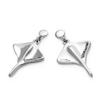 UNOde50 Ser Majestuosa Silver Manta Ray Drop Earrings