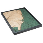 Nautical Wood Maps New Jersey Coast 