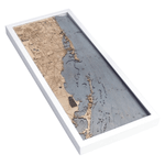 Nautical Wood Maps Key Largo to Ft Lauderdale White Frame
