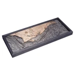 Nautical Wood Maps Mexico Beach to Bald Point Grey Frame