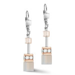 Coeur de Lion GeoCUBE Iconic Precious Earrings - Rose Gold - Peach 