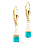 Coeur de Lion Princess Fusion Earrings - Pearls - Turquoise 