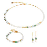 Coeur de Lion Precious Fusion Offset Necklace - Gold - Green 