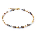 Coeur de Lion GeoCUBE Chunky Chain Necklace - Gold-Brown 