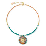 Coeur de Lion Necklace Amulet Modern Future - Gold Multicolour-Boho 