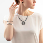 Coeur de Lion Necklace Amulet Modern Future - Silver-Blue