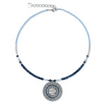 Coeur de Lion Necklace Amulet Modern Future - Silver-Blue