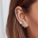 Shy Creation Pave Diamond Huggies - Medium