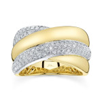 Shy Creation Pave Diamond Cross Over Ring