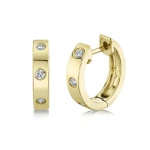 Shy Creation Diamond Huggie Earrings
