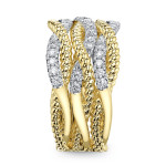 Shy Creation Diamond Twisted Waves Ring 