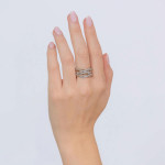 Shy Creation Diamond Twisted Waves Ring 