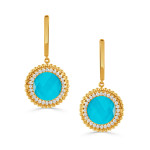 Doves by Doron Paloma Justinian Turquoise Round Drop Earrings