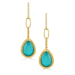 Doves by Doron Paloma Justinian Turquoise Teardrop Link Earrings
