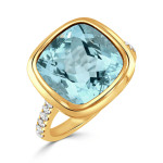 Doves by Doron Paloma Sky Blue Topaz Ring with Diamonds