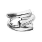 UNOde50 Ring with Three Intertwined Organic Shapes - Silver 