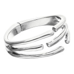 UNOde50 Bangle Bracelet with Multiple Intertwined Organic Shapes - Silver