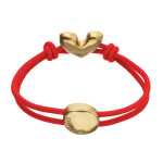 UNOde50 Stretchy Bracelet with Heart - Gold - Red