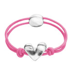 UNOde50 Stretchy Bracelet with Heart - Silver - Pink 