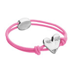 UNOde50 Stretchy Bracelet with Heart - Silver - Pink 