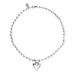 Bead Necklace with Silver Heart Detail