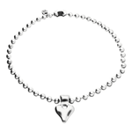 Bead Necklace with Silver Heart Detail