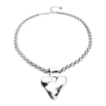 UNOde50 Necklace with Thick Chain and Heart Detail