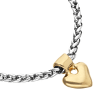 Chain Bracelet with Small Gold Heart Detail