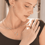 Sparkling Circle  Necklace - Gold, Multicolor