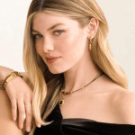 Coeur de Lion Wave Cube Flow  Hoop Earrings - Gold-Brown 