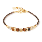 Wave Cube Flow Bracelet  - Gold-Brown