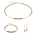 Coeur de Lion Shimmering Princess Pearls Necklace -  Gold-Brown