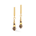 Shimmering Princess Pearls Earrings -  Gold-Brown