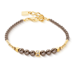 Shimmering Princess Pearls Bracelet -  Gold-Brown