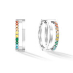 Coeur de Lion Eternal Unity Hoop Earrings - Multicolor Silver 