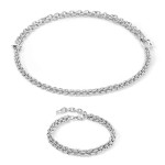 Coeur de Lion Mesh Chain Necklace - Silver 