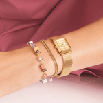 Serene Knot Bracelet with Pearl Drop Gold