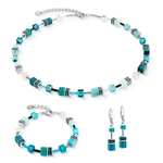 GeoCUBE Iconic Bracelet -Teal  Silver