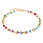 GeoCUBE Iconic Metallic Necklace -Rainbow Gold