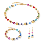 GeoCUBE Iconic Metallic Necklace -Rainbow Gold